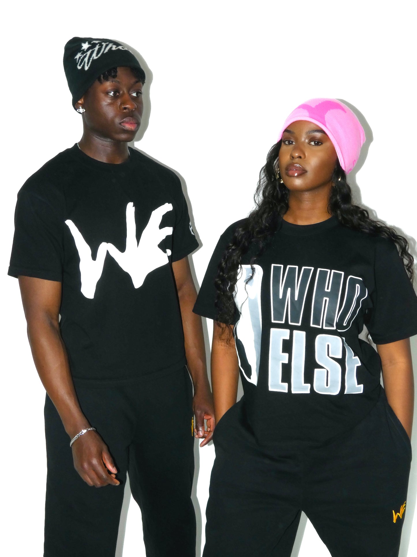 BLACK LOGO BEANIE (SATIN-LINED)