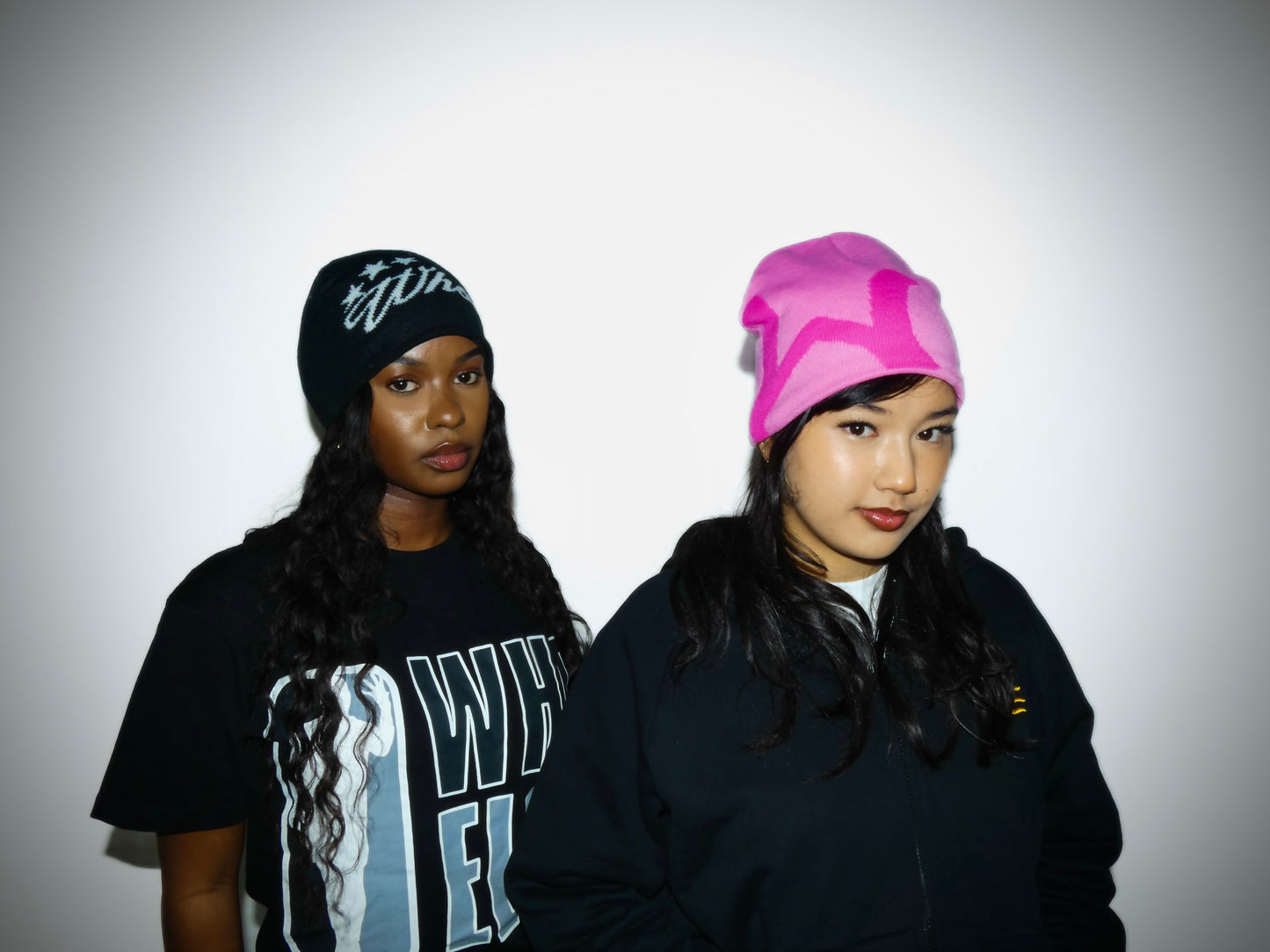 BLACK LOGO BEANIE (SATIN-LINED)
