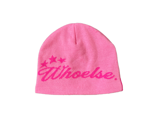 PINK LOGO BEANIE (SATIN-LINED)